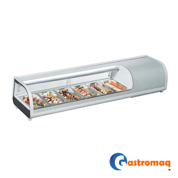 Vitrina Sushi 1,55 mts. Vidrio Curvo Gastromaq