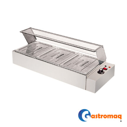 Baño María 3 Depósitos 1/2 Vidrio Recto Gastromaq