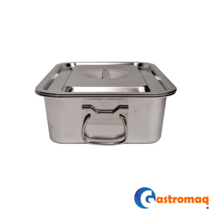 Asadera Con Asa Tapa 36x27x10 cms. Acero Inoxidable Gastromaq