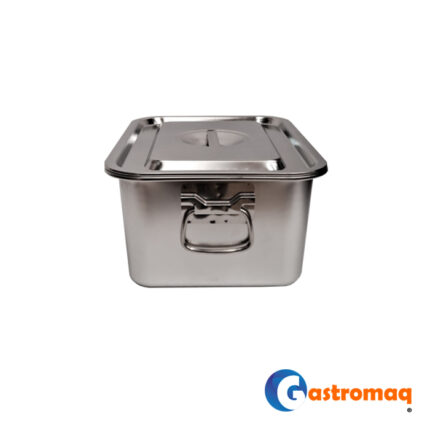 Asadera Con Asa Tapa 36x27x15 cms. Acero Inoxidable Gastromaq