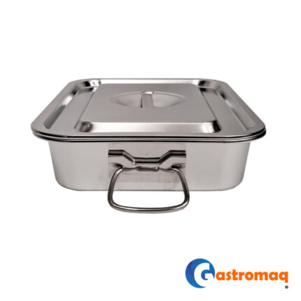 Asadera Con Asa Tapa 36x27x7 cms. Acero Inoxidable Gastromaq