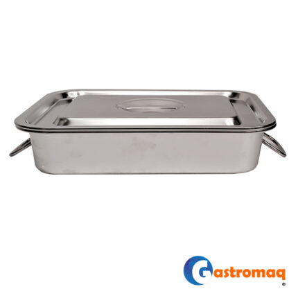 Asadera Con Asa Tapa 36x27x7 cms. Acero Inoxidable Gastromaq