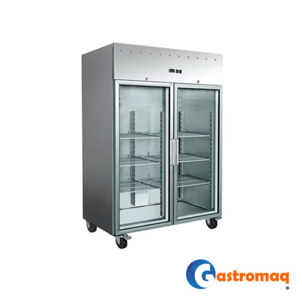 Congelador Industrial 2 Puertas Vidrio 1478 lts. Frío Forzado Gastromaq