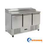 Mesón Saladette 8 Depósitos Cubierta Acero 3 Puertas 400 Lts. Gastromaq