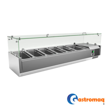 Salsera Sobremesa 1.5 mts. 6 Depósitos GN 1/3x5+GN1/2x1 Gastromaq