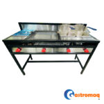 Lonchera 4 funciones - 2 Freidoras, Baño Maria y Churrasquera 45x45 cm. Gastromaq