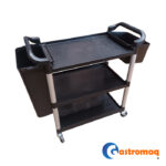 Carro servicio multiuso 3 niveles 79x49 cm con contenedor Gastromaq