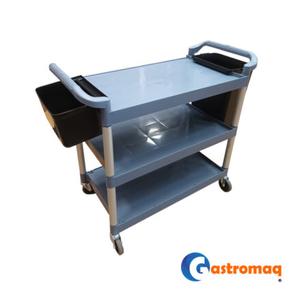 Carro servicio multiuso 3 niveles 81x50 cm con contenedor Gastromaq