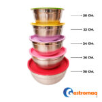 Set Bowl Acero Con Tapas 5 Piezas Gastromaq