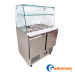 Mesón Saladette 10 Depósitos 2 Puertas Cúpula Vidrio+Repisa Gastromaq - Imagen 2