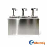 Dispensador De Salsa Con Bomba Acero 3 Depósitos 6 Lts. Gastromaq