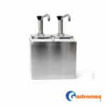 Dispensador De Salsas Con Bomba Acero 2 Depósitos 4 Litros Gastromaq