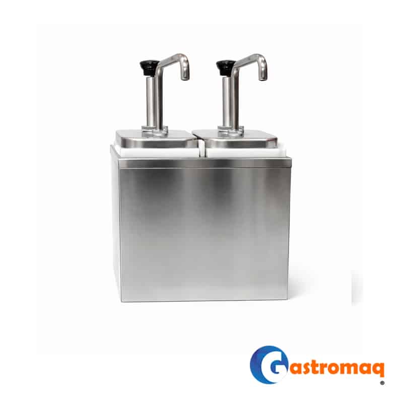 Dispensador-De-Salsas-Con-Bomba-Acero-2-Depósitos-4-Litros-Gastromaq Dispensador De Salsas Con Bomba Acero 2 Depósitos 4 Litros Gastromaq - Imagen 1