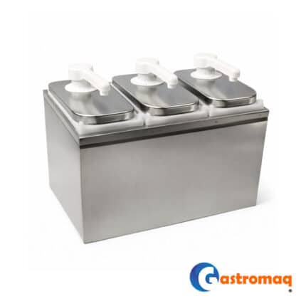 Dispensador Salsa Acero 3 Depósitos 6 lts. Toppo Gastromaq