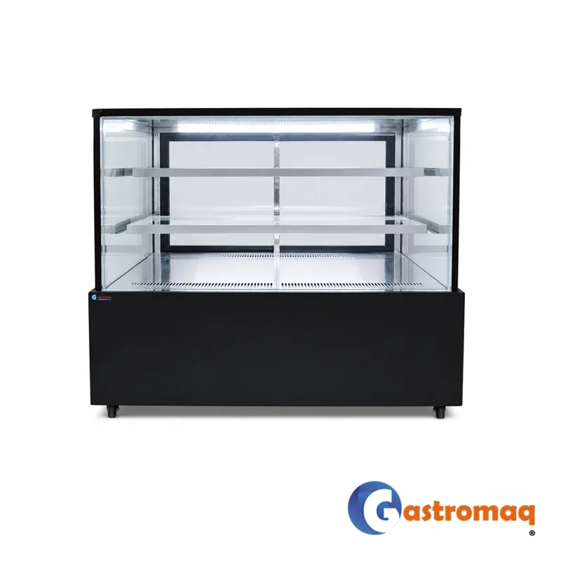 Vitrina-Pastelera-3-Niveles-Negra-1.2-mts.-Cuadrada-Gastromaq Vitrina Pastelera 3 Niveles Negra 1.2 mts. Cuadrada Gastromaq - Imagen 1